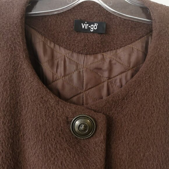 80s vintage Quiet Luxury BROWN wool swing duster coat -- **HOST PICK** - Picture 5 of 10